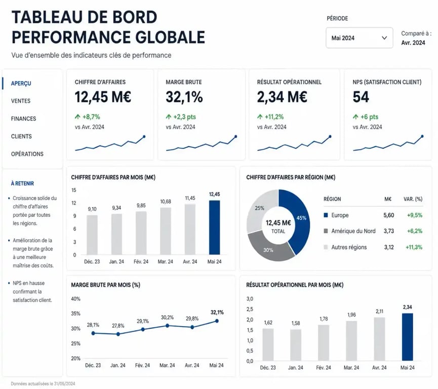 Tableau de bord de management visuel pour le pilotage d'équipe