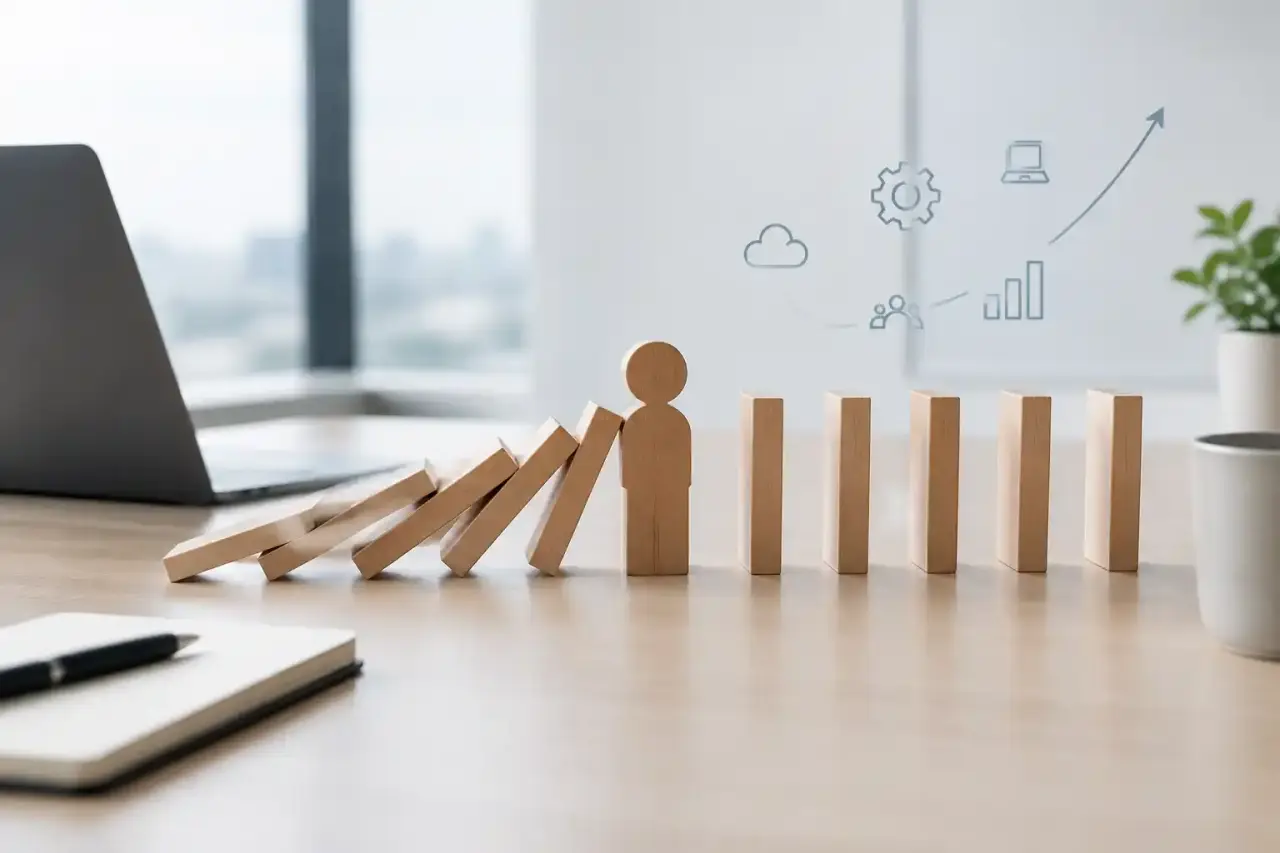 Équipe de dirigeants analysant une transformation digitale dans une PME